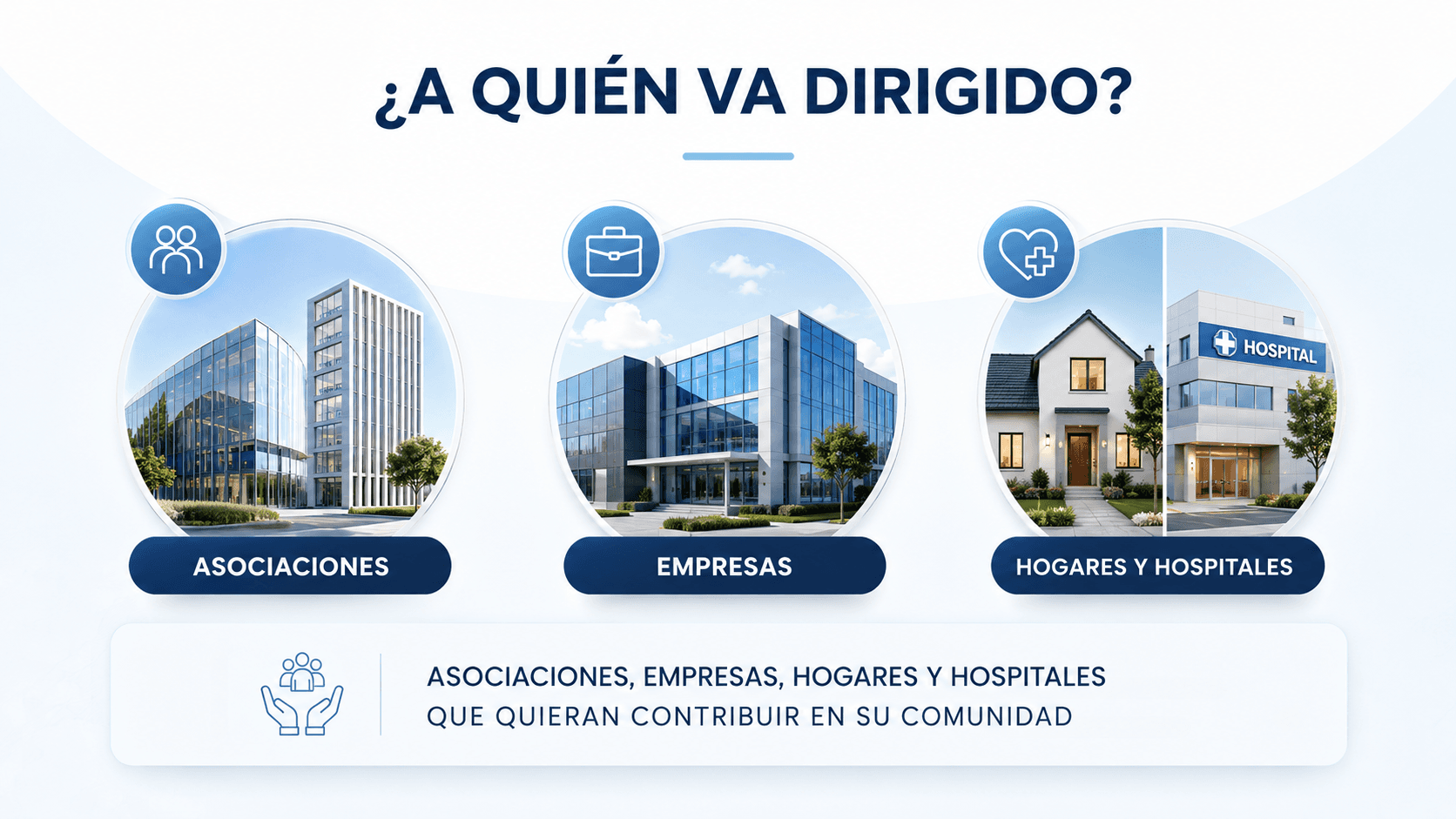 Audiencias del programa: asociaciones, empresas, hogares y hospitales que quieran contribuir en su comunidad